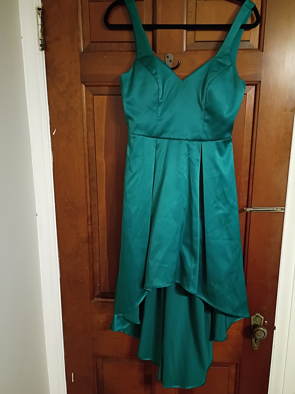 Teal High-Low Formal Dress - Elegant Sleeveless Evening Dress Size 5